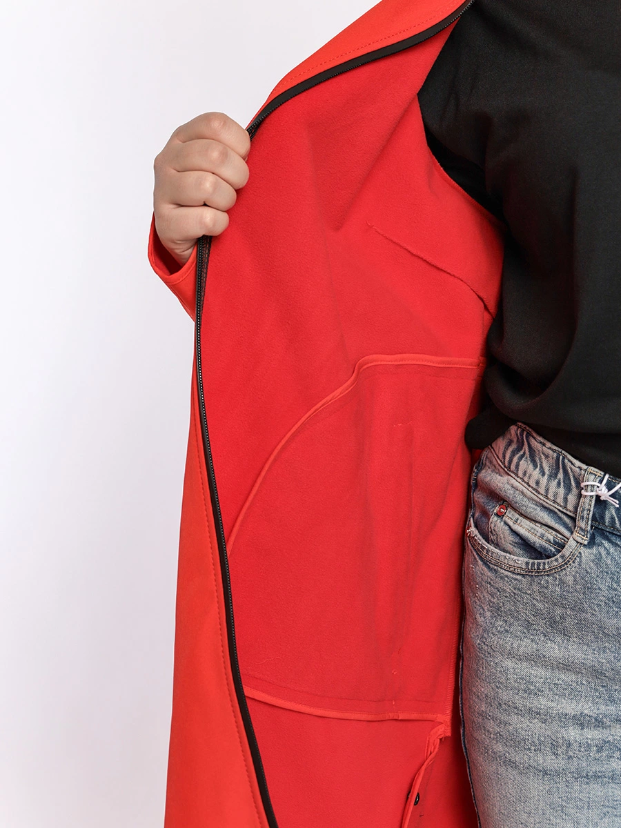 Красное пальто SOFTSHELL со съемным капюшоном